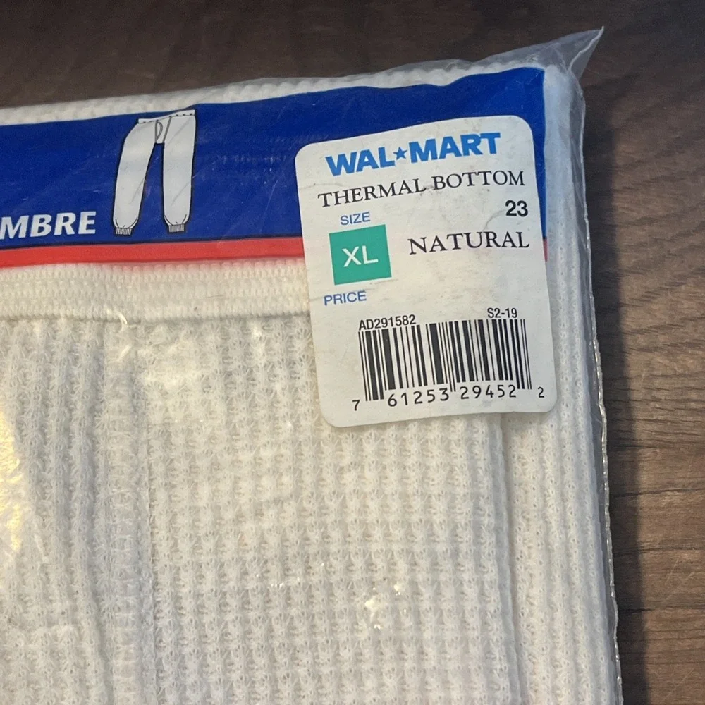 Vtg Fruit Of The Loom Thermal Top & Bottom Set XL White Mens Long Sleeve Ankle